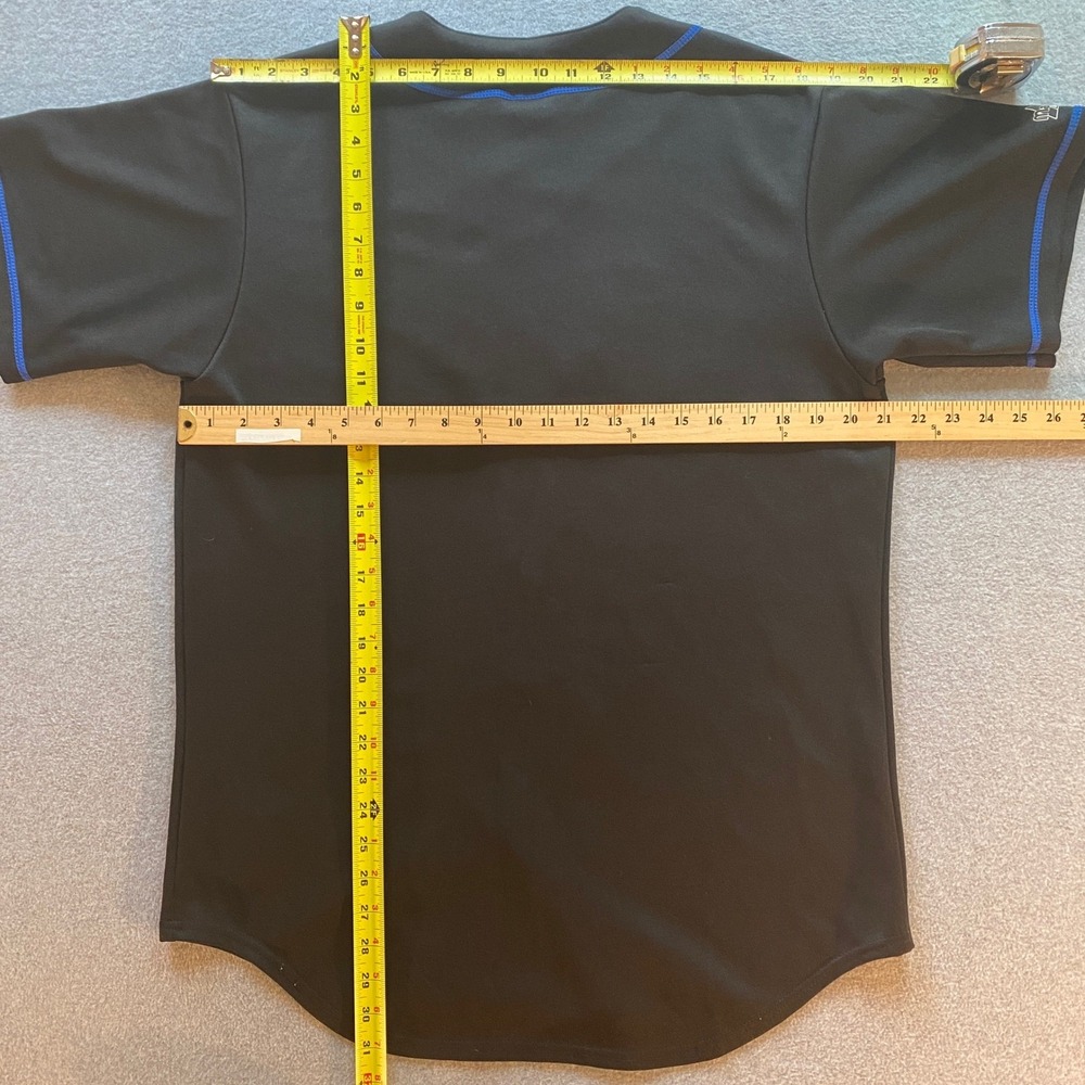 Majestic NY Mets Baseball Jersey Mens Black Button Front MLB Made in USA Vintage - Picture 3 of 7